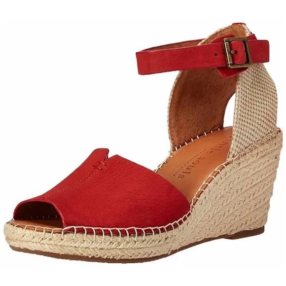 Gentle Souls by Kenneth Cole Women's Charli Espadrille Wedge Sandal Red Size 8.5 - Picture 1 of 11